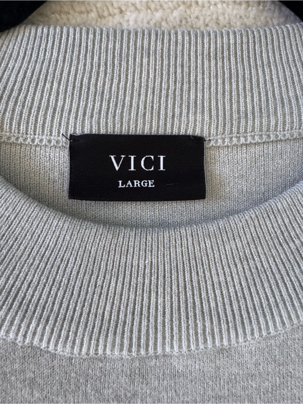VICI Heather Gray Oversized Crewneck Sweater Size L - Picture 7 of 12